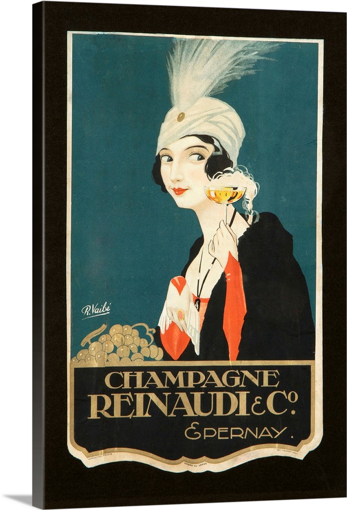 Vintage poster advertisement for Champagne Renaudi.