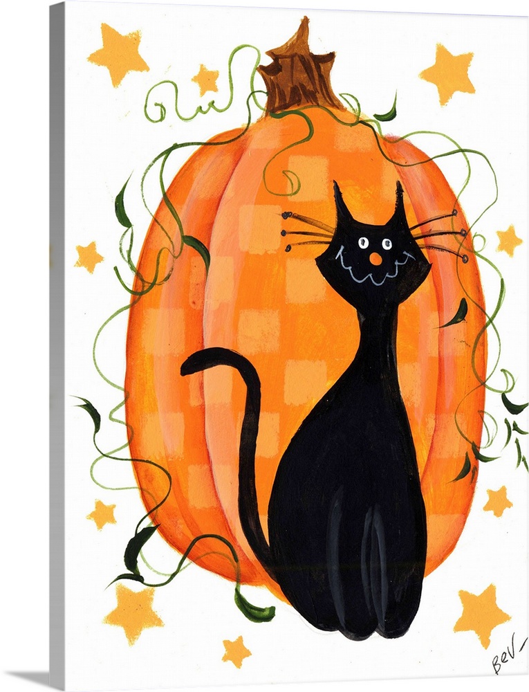 black cat and pumpkinhalloween