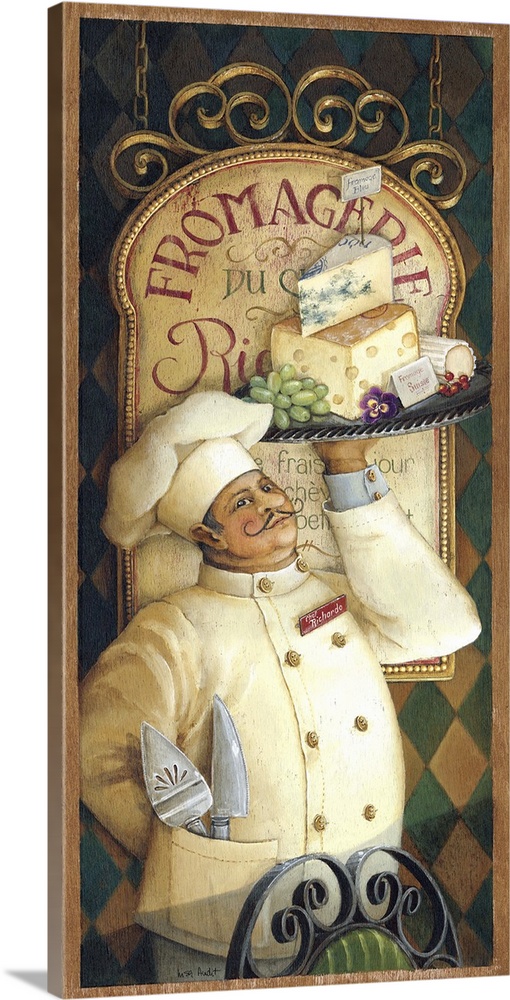 Chef with tray of cheese fromagerie