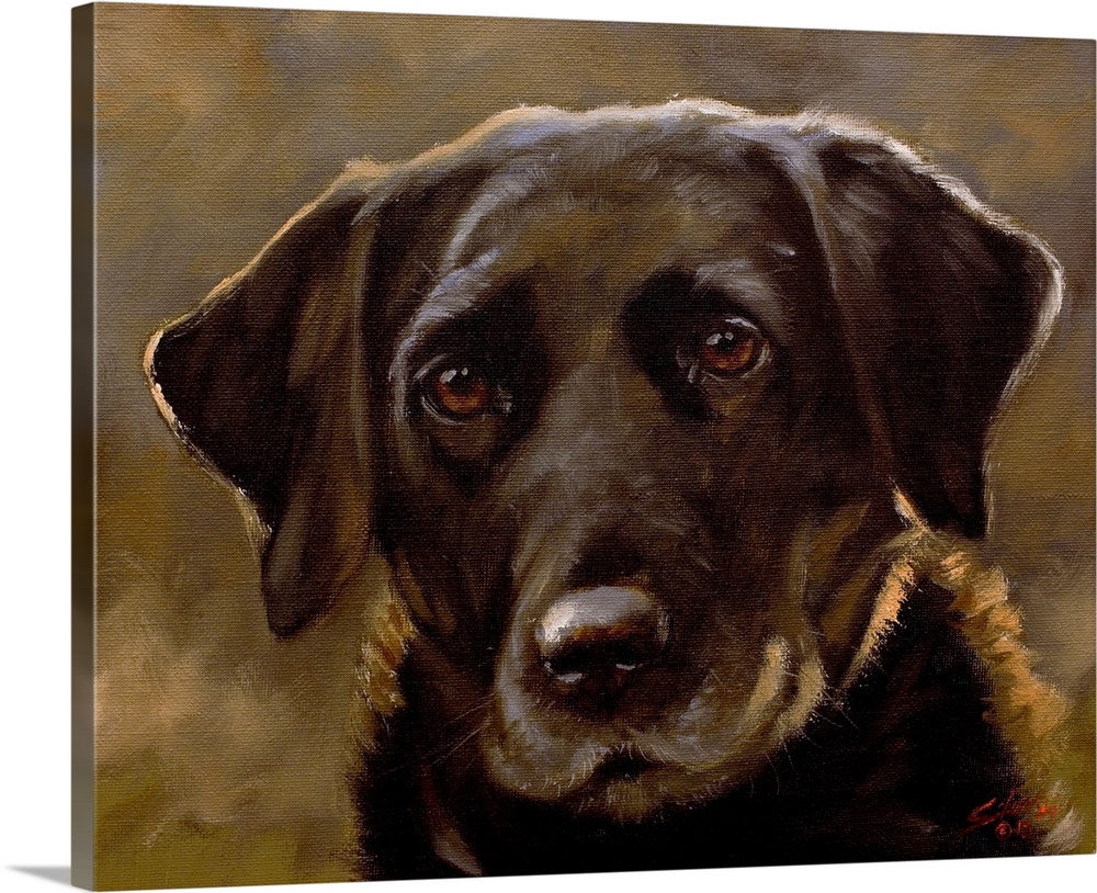 Contemporary painting of a Labrador retriever.