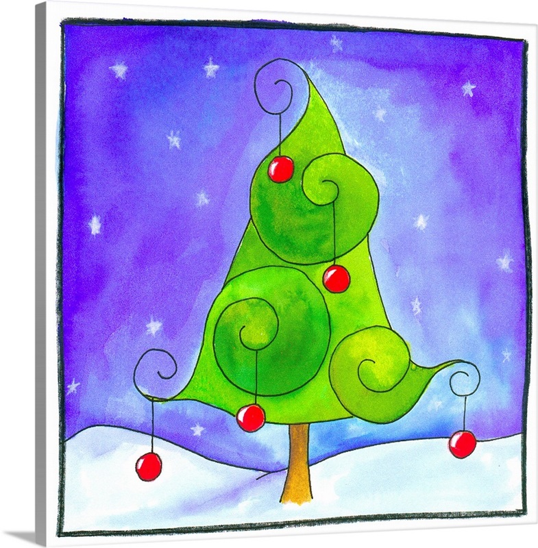 Christmas Tree Wall Art, Canvas Prints, Framed Prints, Wall Peels