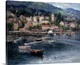 image thumbnail of Contemporary painting of an idyllic coastal European village.