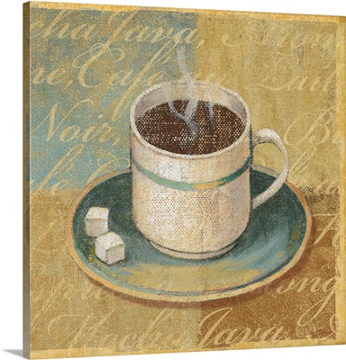 Cappuccino, Cake and Newspaper by Peter Horjus Canvas Wall Art