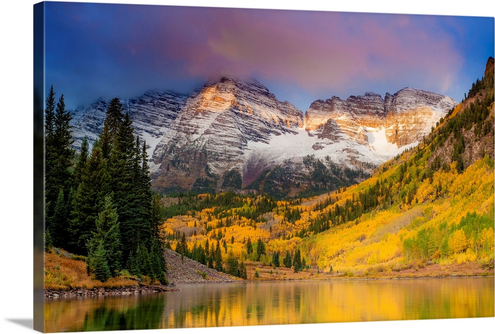 mountains, forest, by the water, color photographcolorado