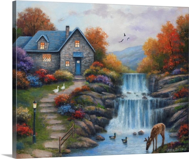 Cottage By The Falls | Great Big Canvas