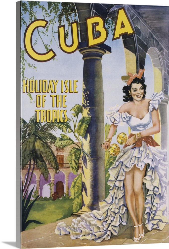 Vintage Poster, Cuba, woman dancing