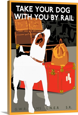 Dog by Rail