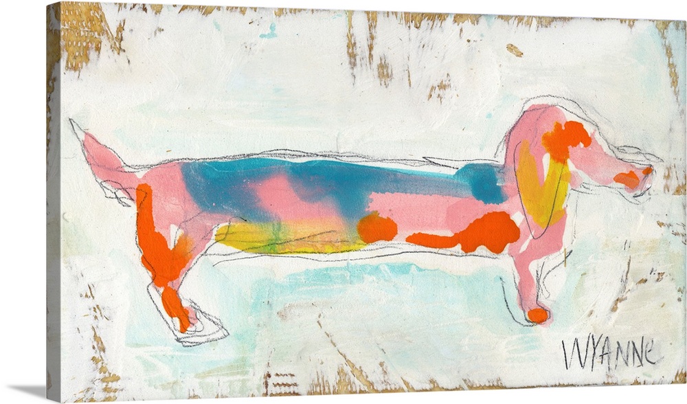 Doxie on Reclaimed Wood