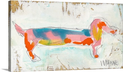 Doxie on Reclaimed Wood