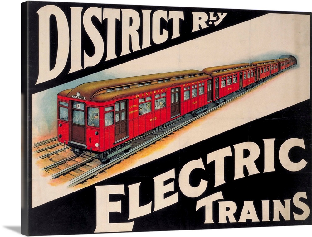 Vintage poster advertisement for Electric Trains.
