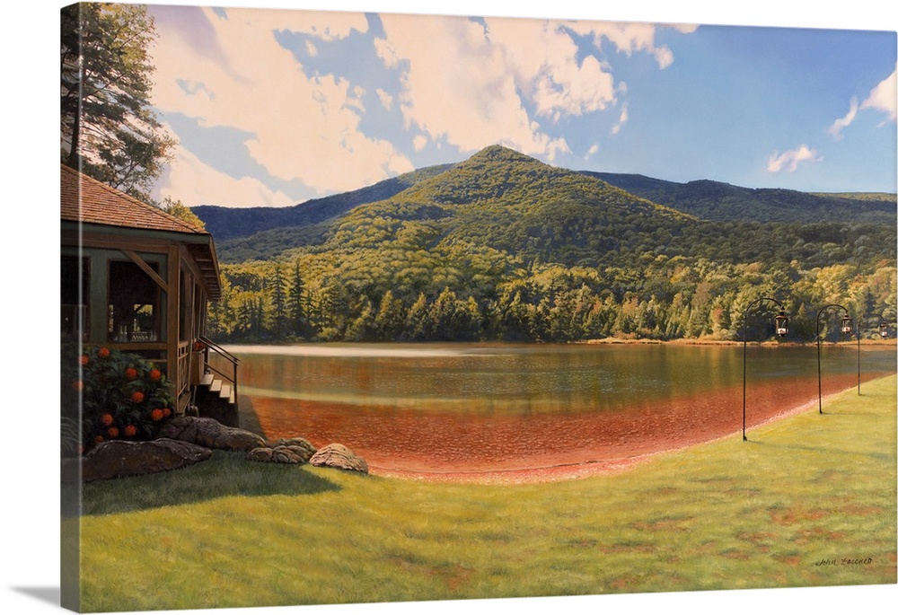 Equinox Pond, Manchester Vermont, painting, mountains