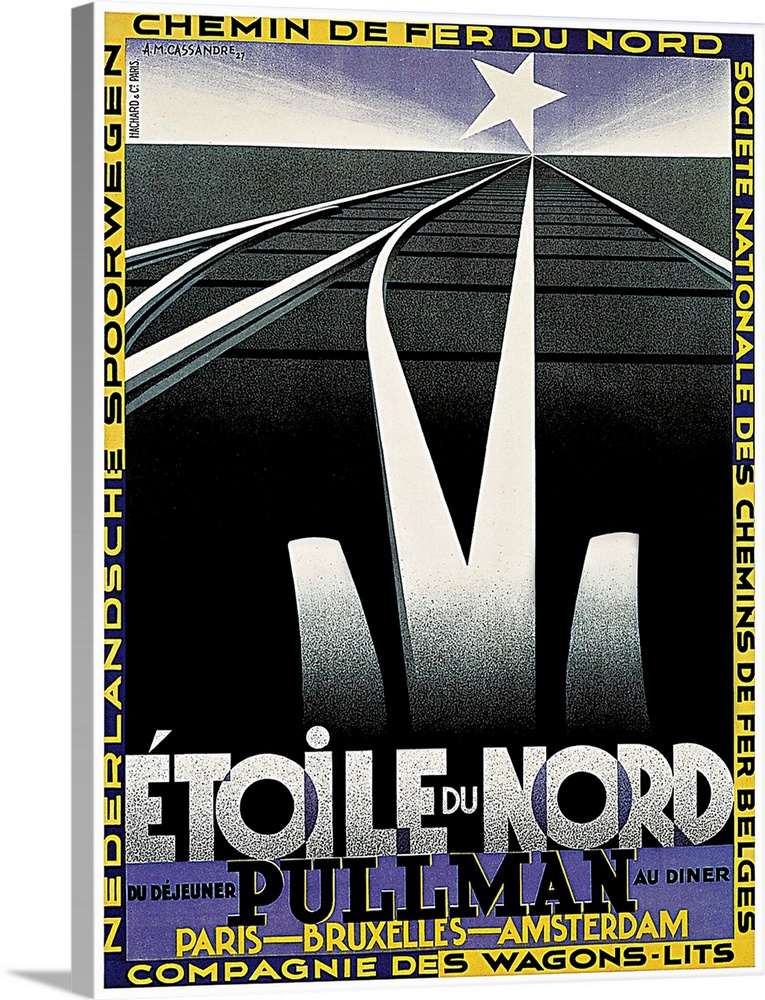 Vintage advertisement artwork for Etoile du Nord rail travel.