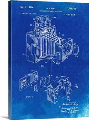 Faded Blueprint 1966 Camera Accessory Poster