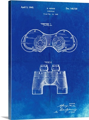 Faded Blueprint Binoculars Patent Poster