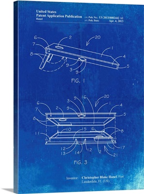 Faded Blueprint Corn Hole Board Patent Poster