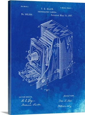 Faded Blueprint Lucidograph Camera Patent Poster