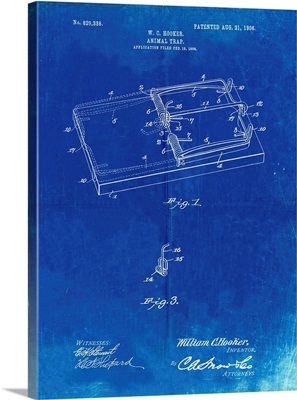 Faded Blueprint Rat Trap Patent Print