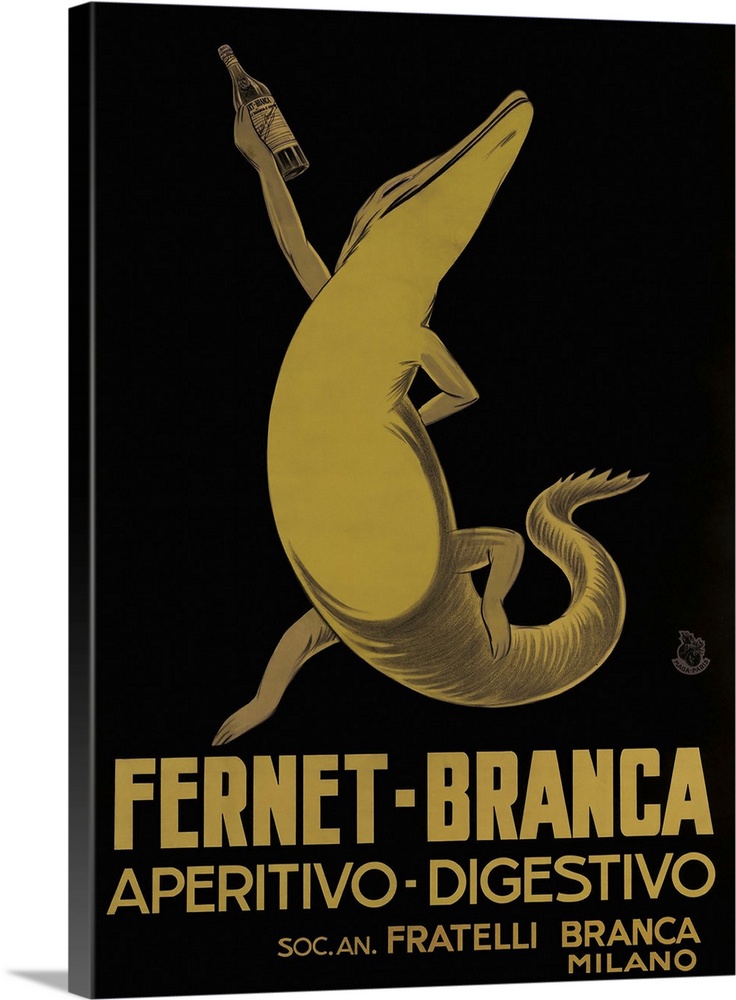 Vintage advertisement artwork for Fernet Branca.