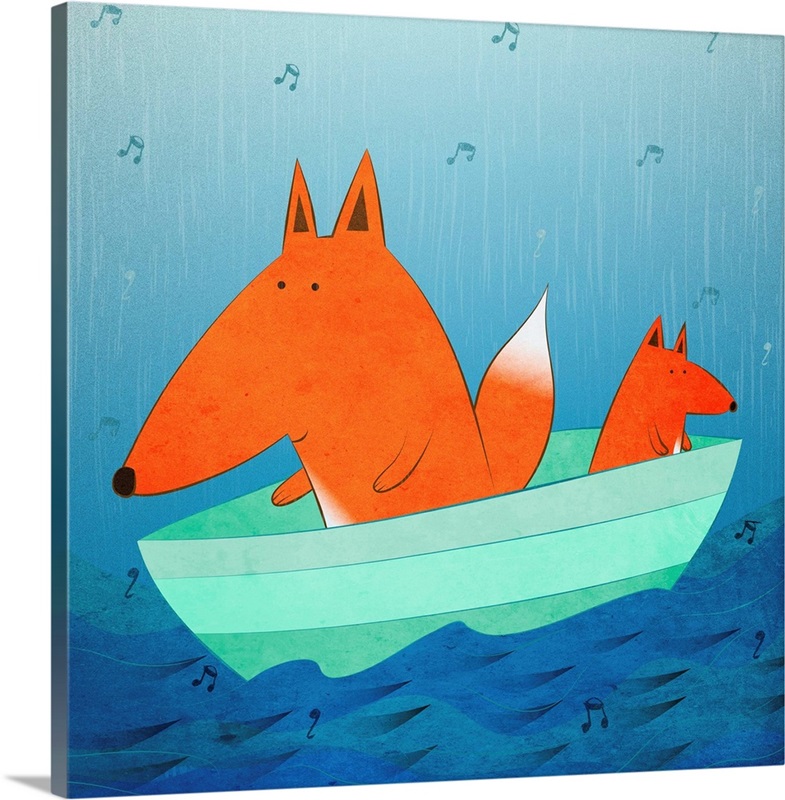Fox in a Boat Great Big Canvas