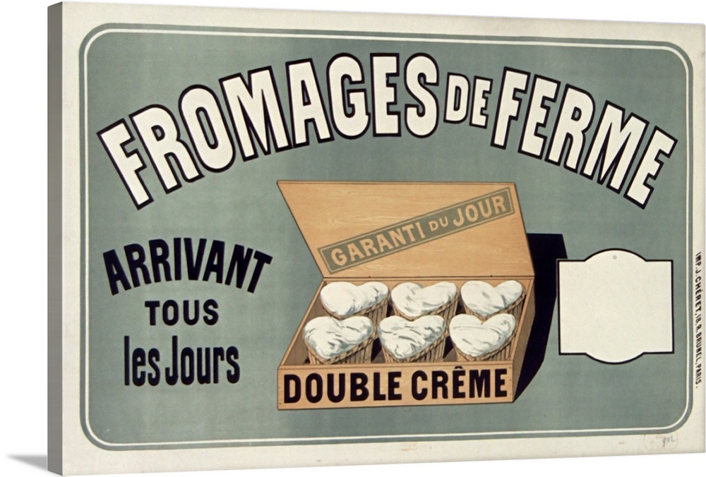 Vintage poster advertisement for Fromages De Ferme.