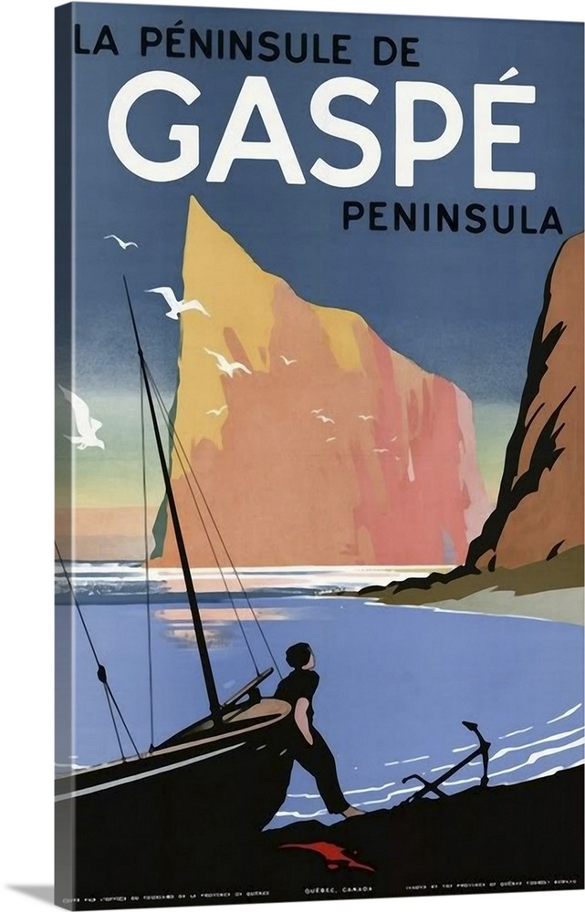 Vintage poster advertisement for Gaspe.