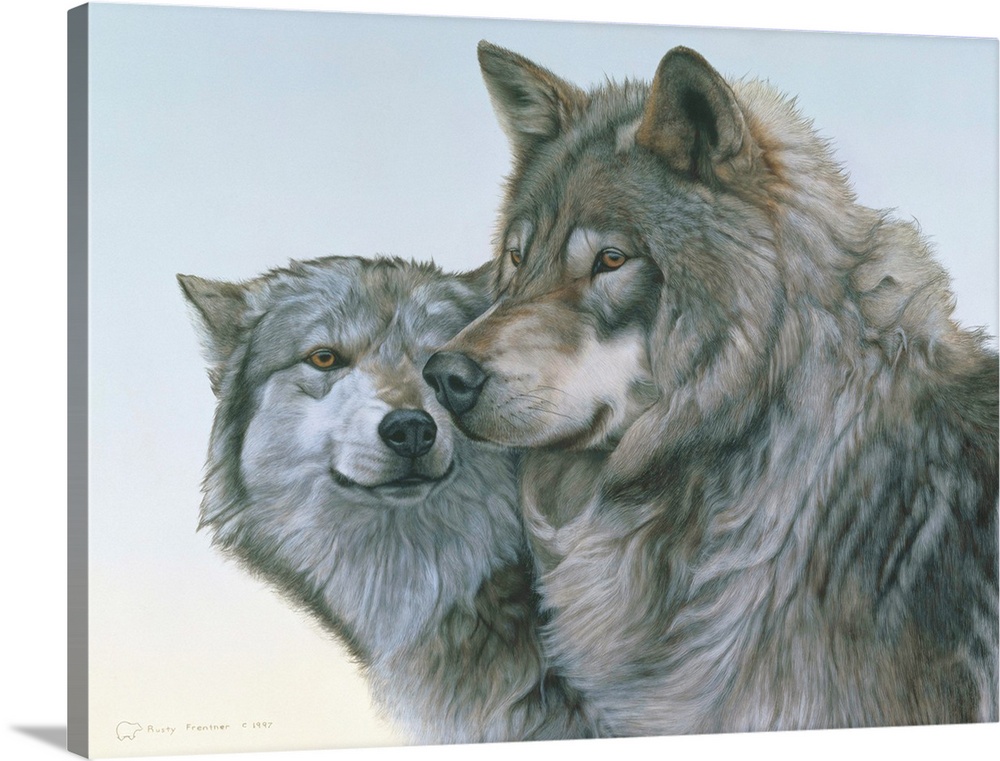 Frame USA Wolves-RUSFRE17358 31.5x39.5 by Rusty Frentner in a Affordable Black Large Print 31.5x39.5