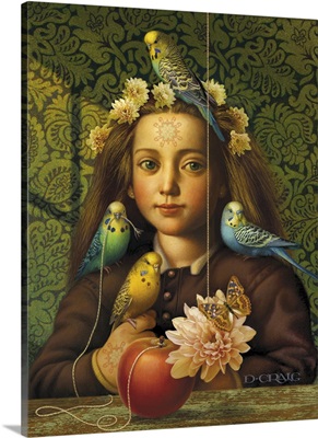 Girl With Parakeets
