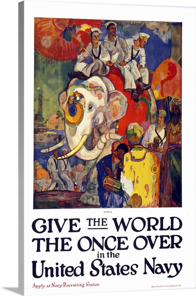 Give the World the Once Over - Vintage US Navy Poster
