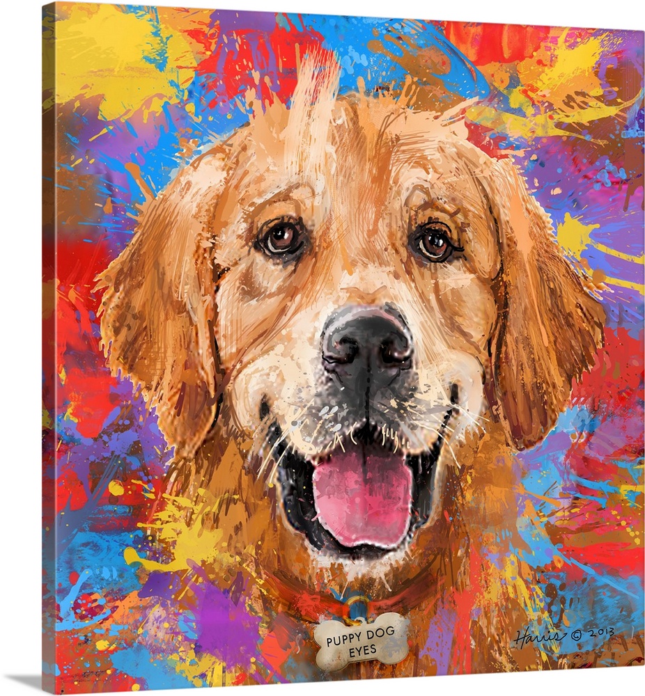 Golden retriever best sale wall art