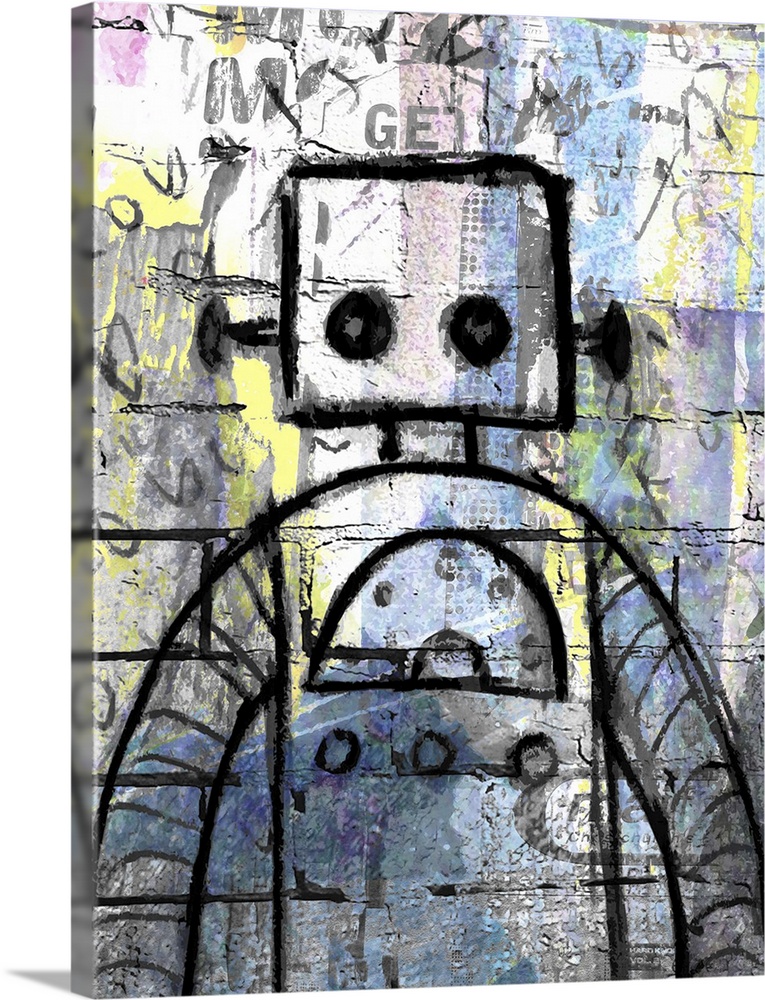 absorberende lukke Afvige Graffiti Robot Color Wall Art, Canvas Prints, Framed Prints, Wall Peels |  Great Big Canvas