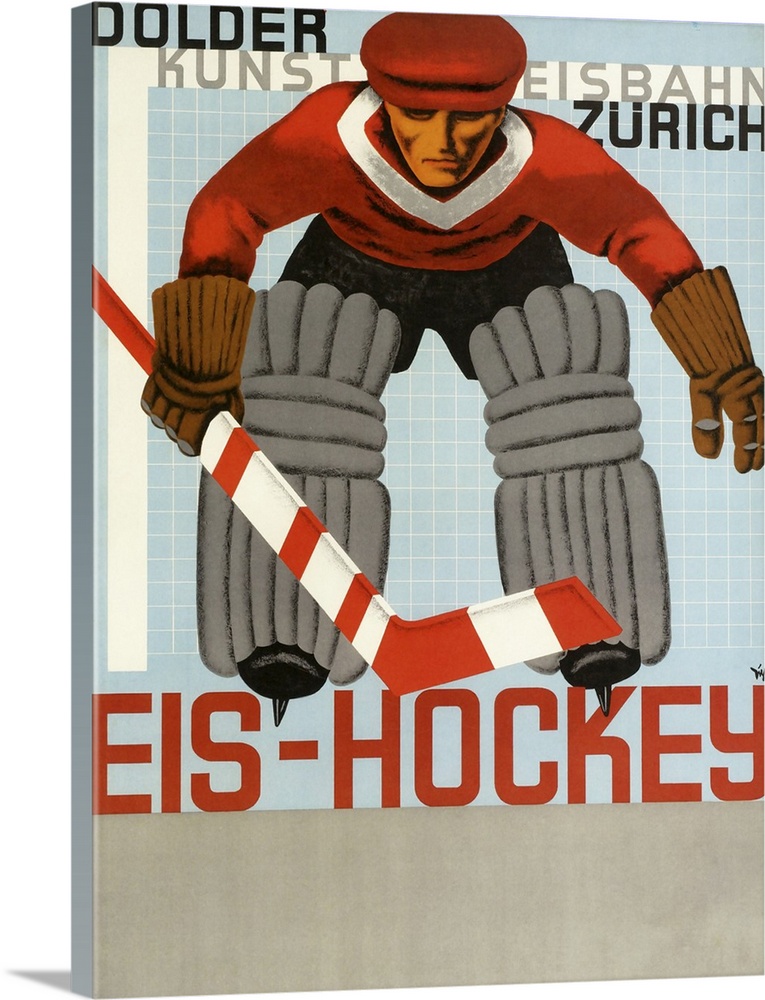 Vintage poster advertisement for Hockey.