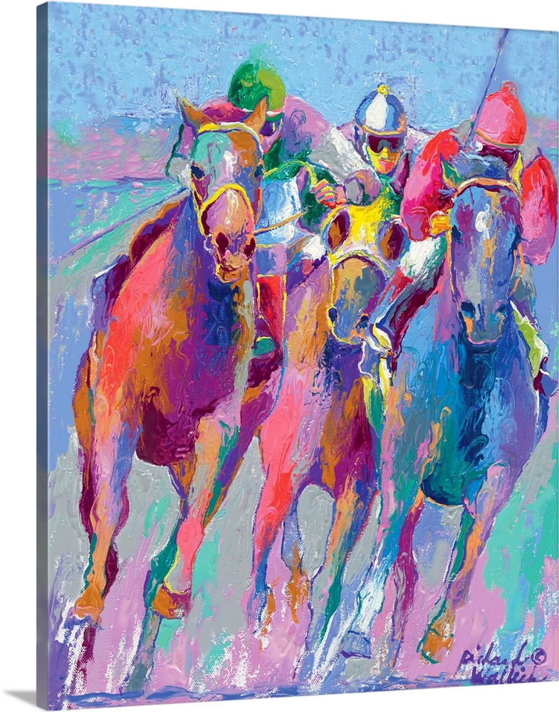 Running Horses Racing Canvas Print Home Wall Decor Picture Art Poster Painting 