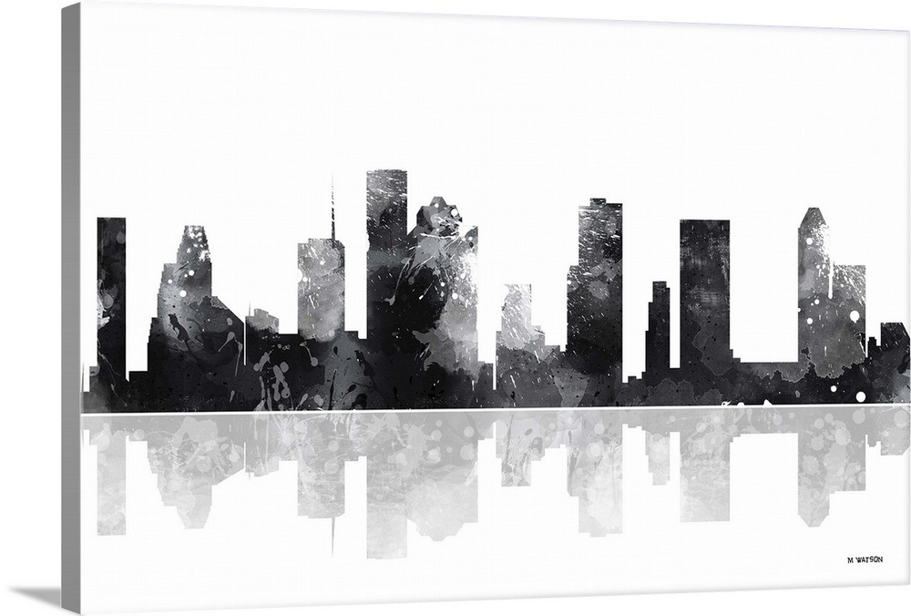 Houston Texas Skyline BW I Wall Art, Canvas Prints, Framed Prints, Wall