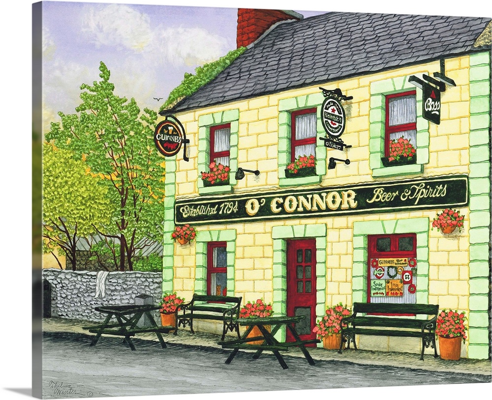 Contemporary painting of an old Irish pub.