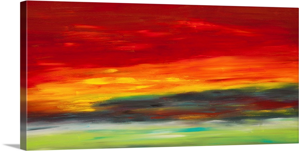 Contemporary abstract resembling a vibrant sunset sky.