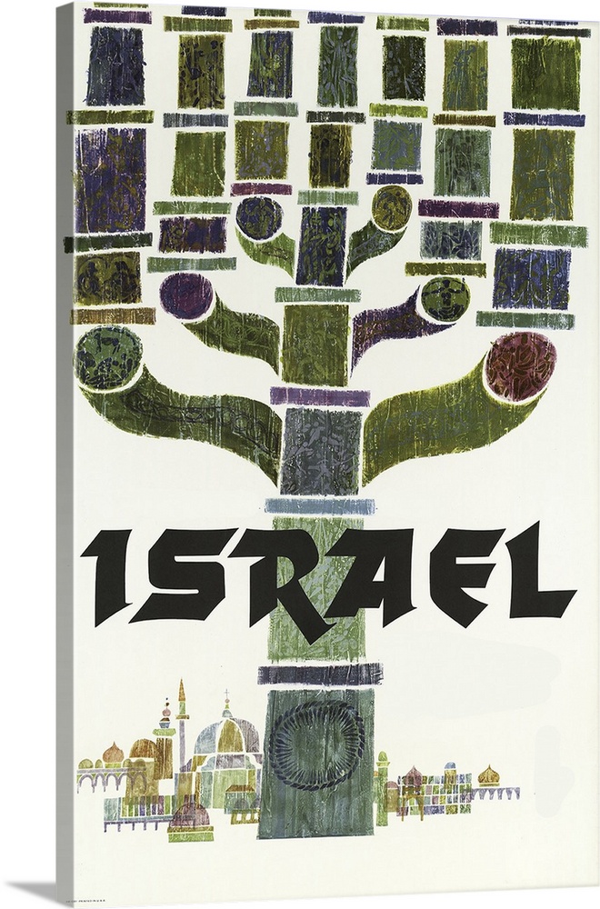 Vintage travel advertisement for Israel.