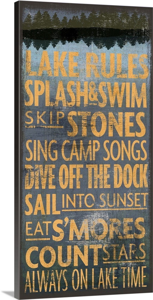 Lake Rules Wall Art, Canvas Prints, Framed Prints, Wall Peels Great