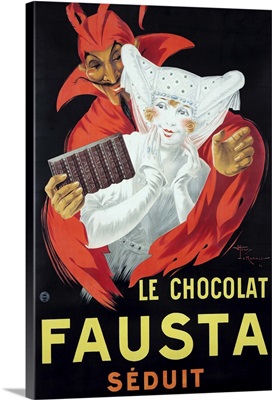 Fausta Chocolat Vintage confectionery Poster reproduction.