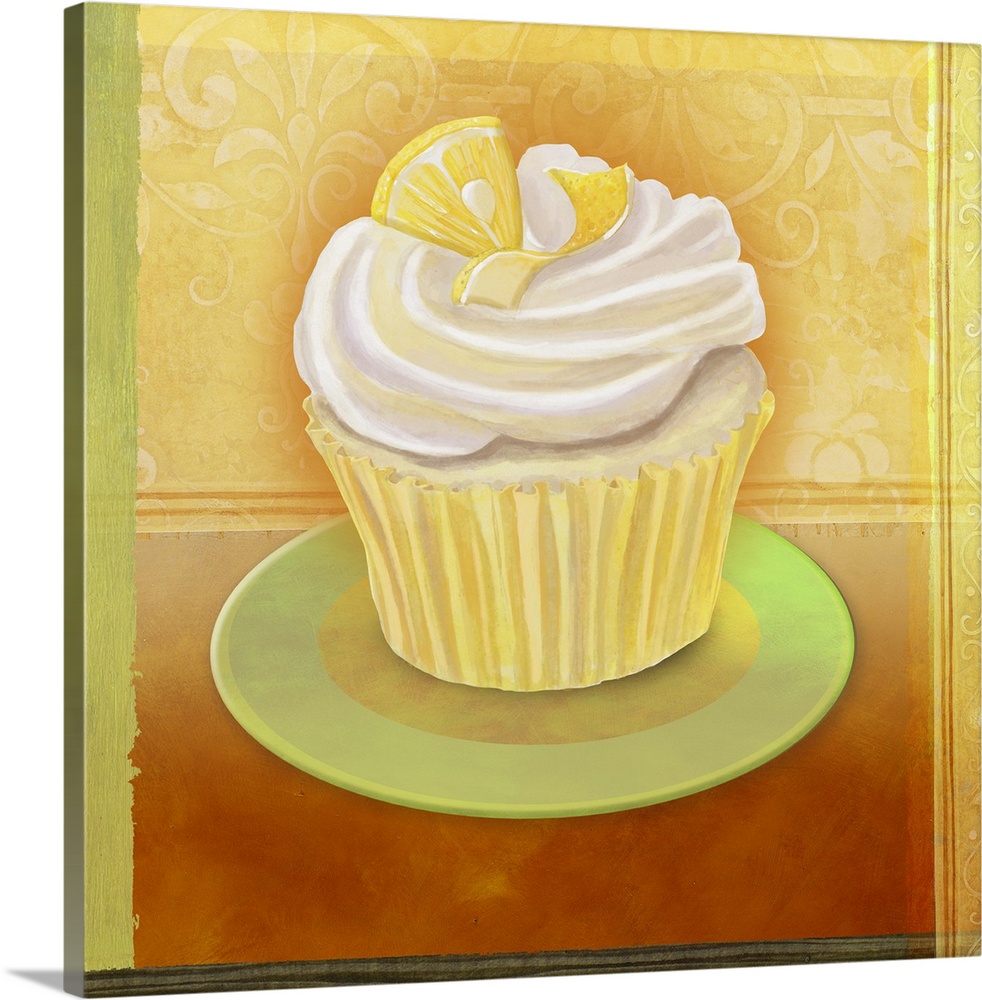 Single cupcake in a frame.