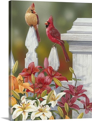Lilies And Cardinals