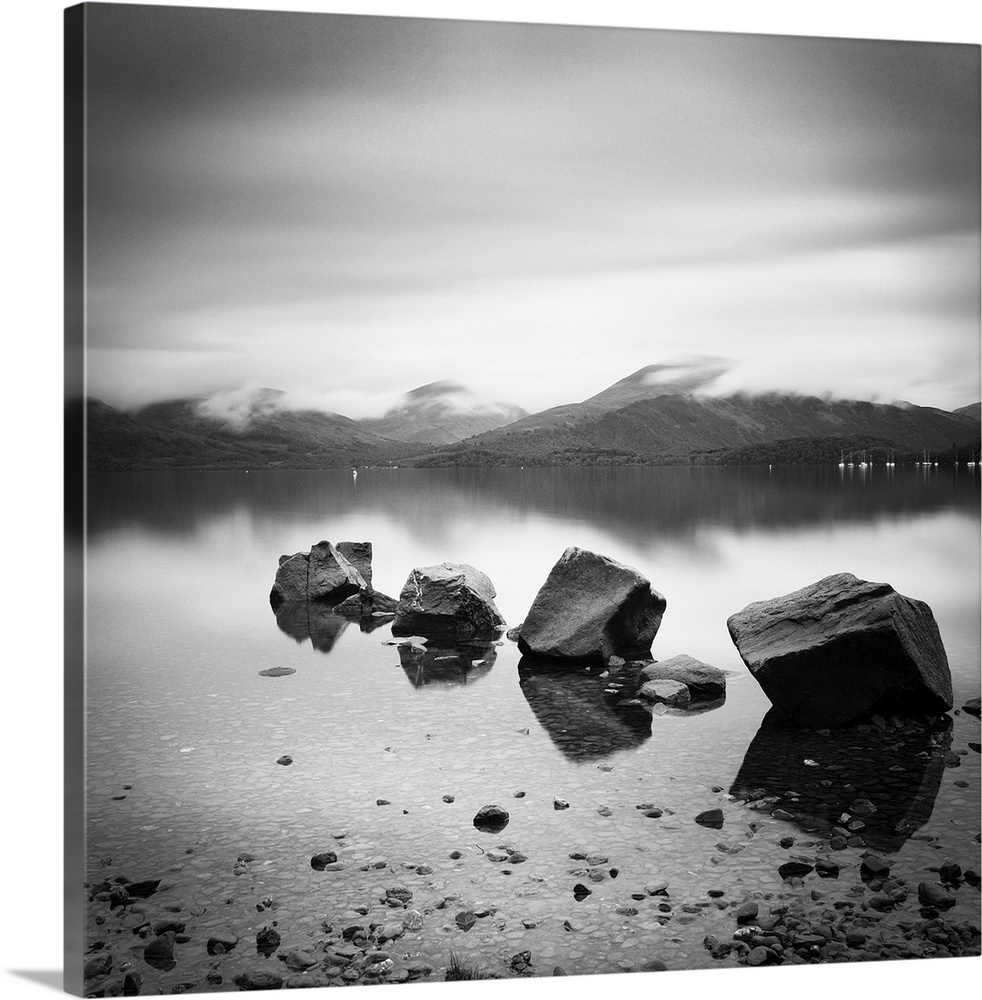 Lomond Rocks, black and white photography