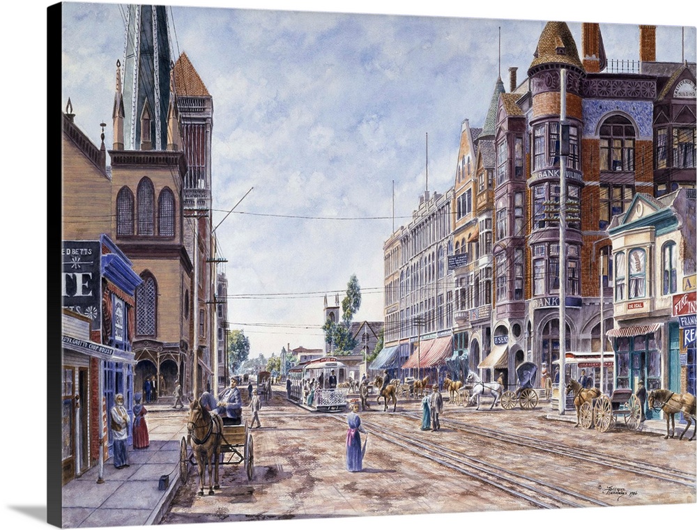 Contemporary painting of old Los Angeles.