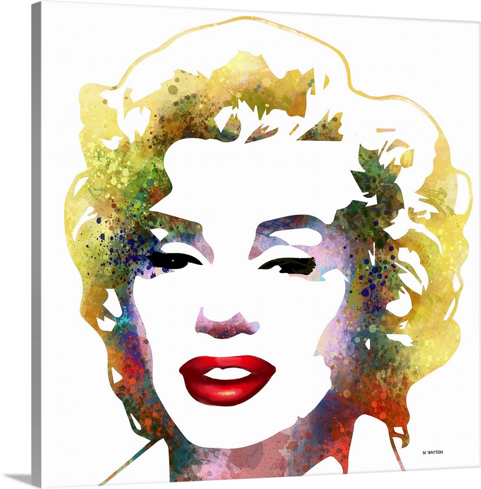 Contemporary colorful portrait of Marliyn Monroe.