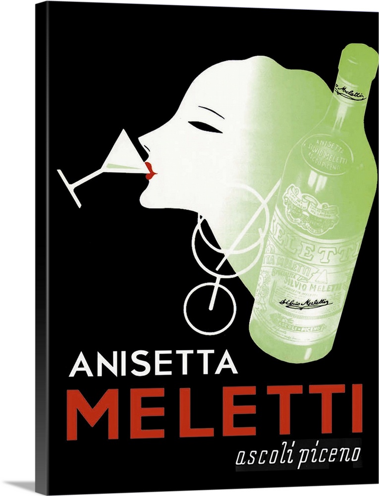 Vintage poster advertisement for Meletti Anisette.