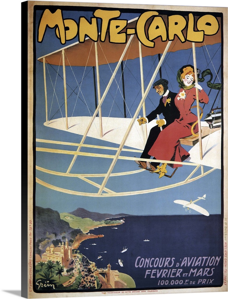 Monte Carlo Aviation Tours - Vintage Advertisement