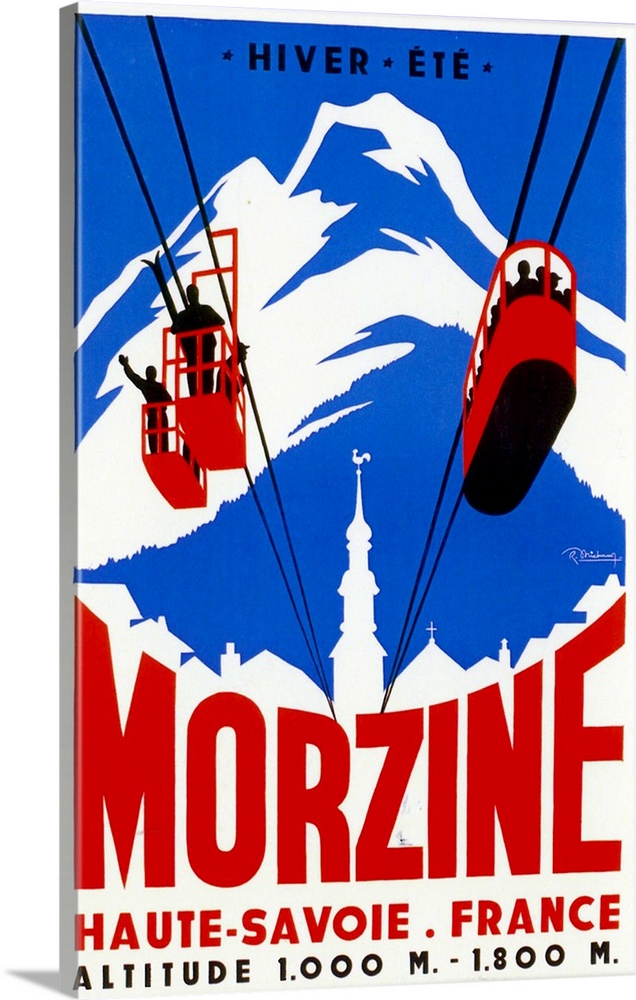 Vintage poster advertisement for Morzine.