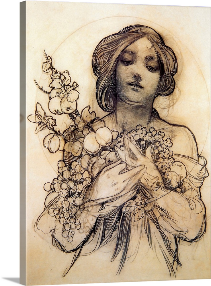 Art Nouveau Illustration of a Woman Vintage Poster Artist
