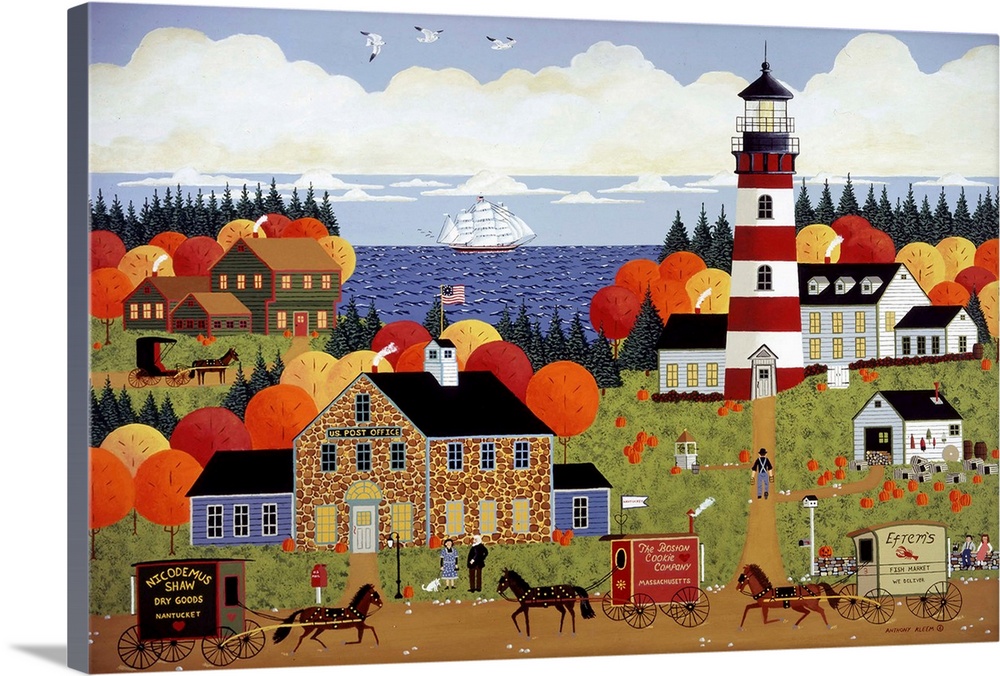 Art Needlepoint Harbor of Hope Classic Landscape Needlepoint Canvas by Anthony Kleem