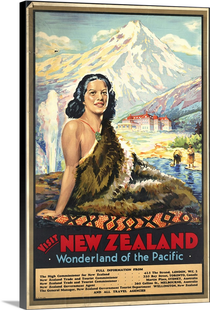 New Zealand, Wonderland Of The Pacific - Vintage Travel Advertisement