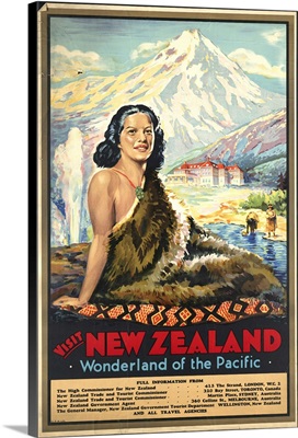 New Zealand, Wonderland Of The Pacific - Vintage Travel Advertisement